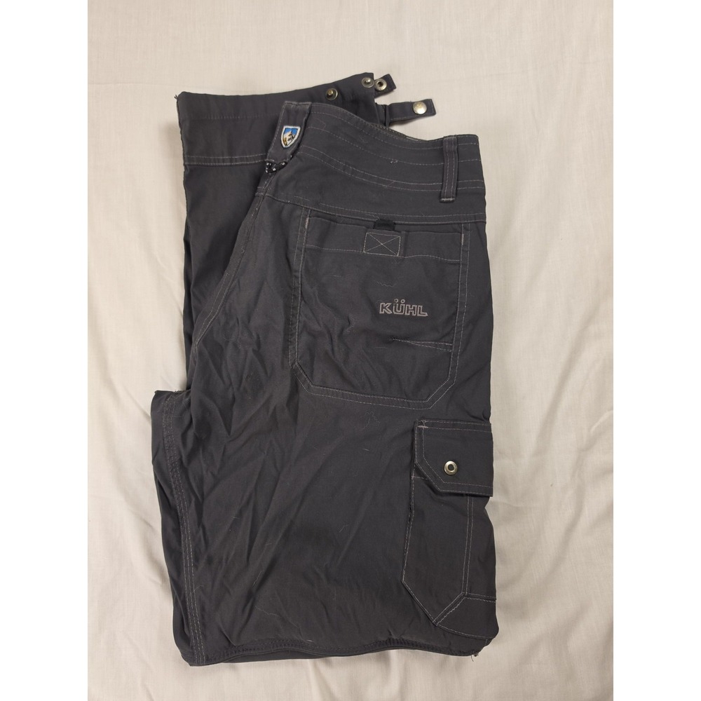 Kuhl Pants Mens 32x30 Gray Stretch Cargo Hiking Outdoor Zip Pockets Travel